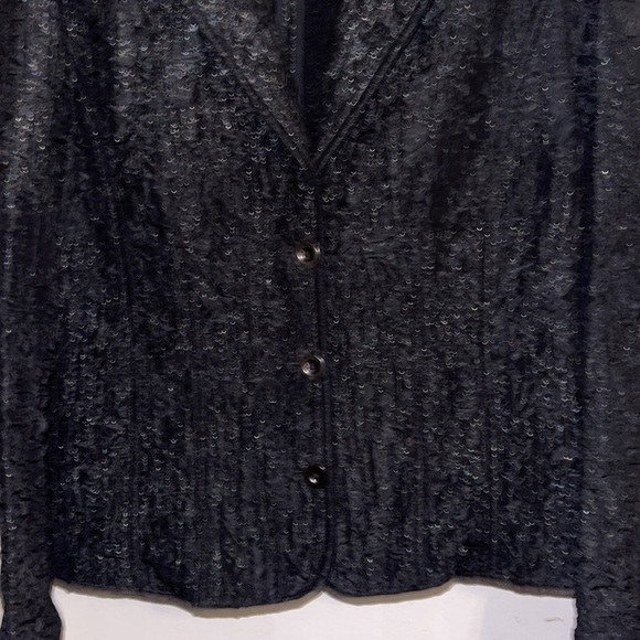 🌹CHICOS BLACK SHINY SUIT JACKET - Picture 2 of 5